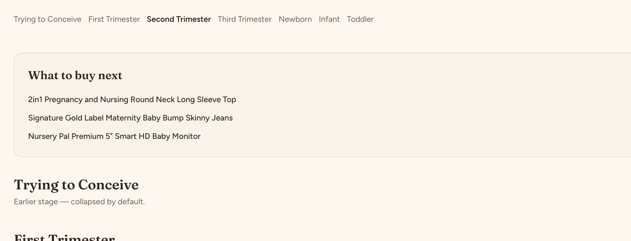 Stage headers on My List showing how many items are decided in each, with an earlier stage collapsed